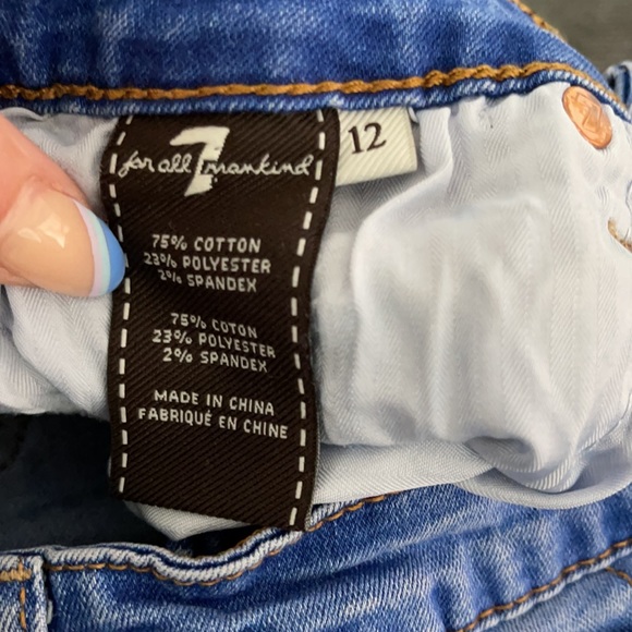 7 for all mankind Girls (youth) sz. 12 stretch denim shorts - Picture 5 of 5